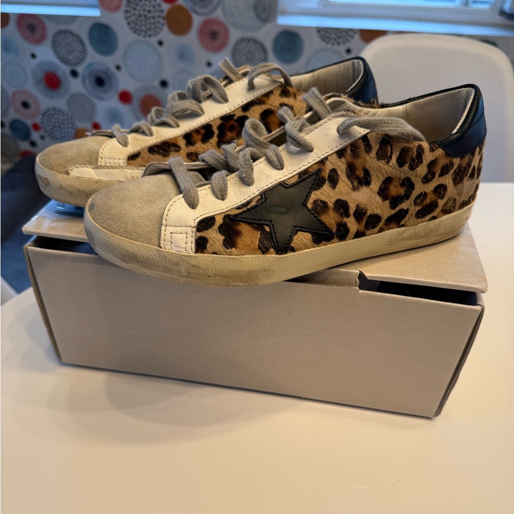 Golden Goose Superstar Leopard Print Sneakers size 38